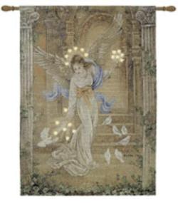 Angel of Light Lighted Tapestry Wall Hanging